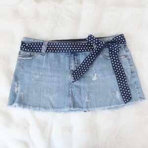 BONGO Low-Rise Distressed Paint Splatter Mini Skirt (Sz 5)